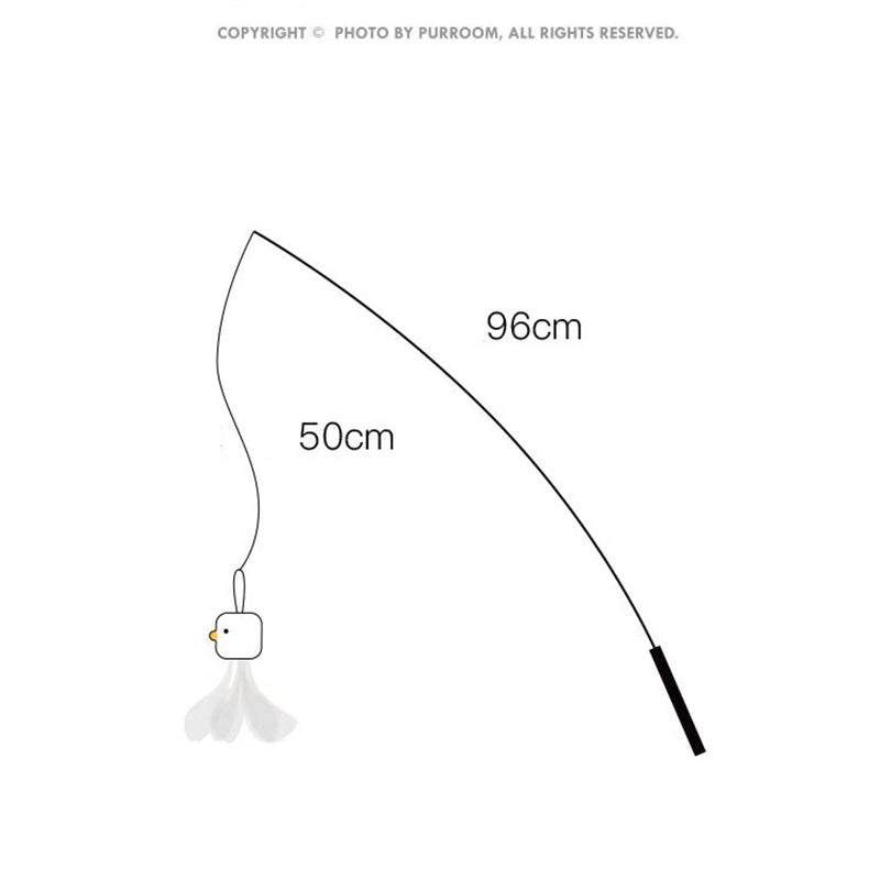 Feather Frenzy: Telescopic Chicken Stick Cat Wand Toy.