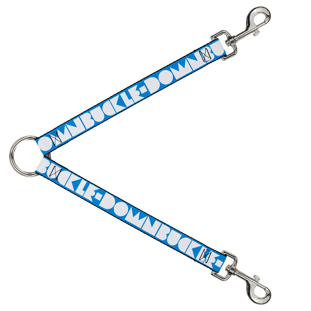 Dog Leash Splitter - BUCKLE-DOWN Shapes Turquoise/White