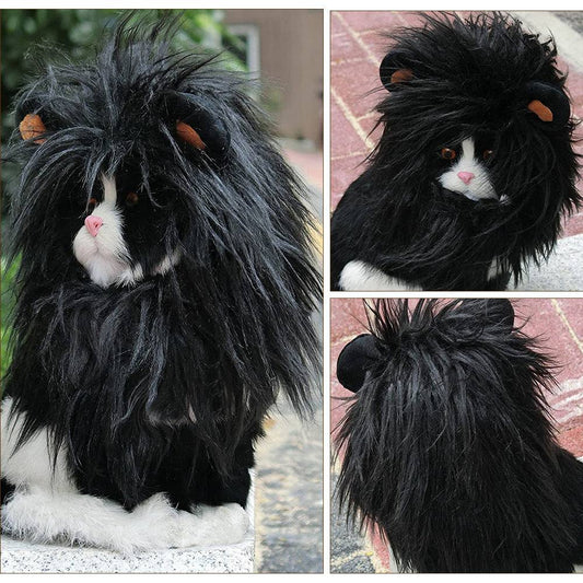 Lion Mane Headdress for Cats and Dogs: Adorable Pet Costume.
