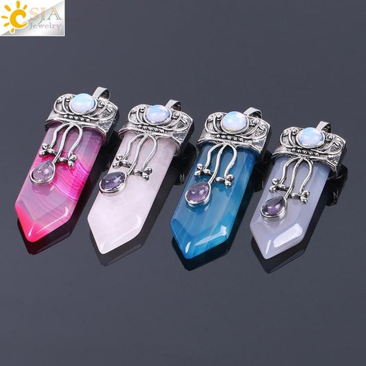 Vintage Sword-Shaped Crystal Pendant.
