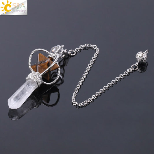 Rotatable Merkaba Crystal Pendulum Amulet - Realm of Wonders