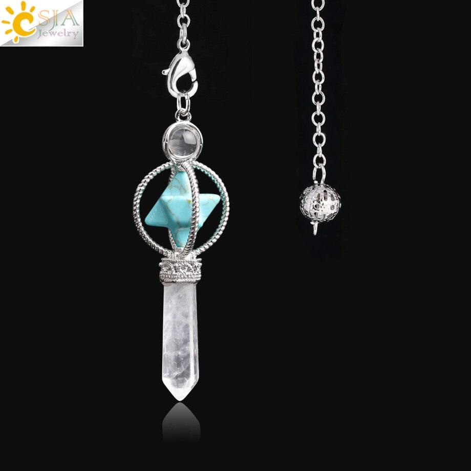 Rotatable Merkaba Crystal Pendulum Amulet.