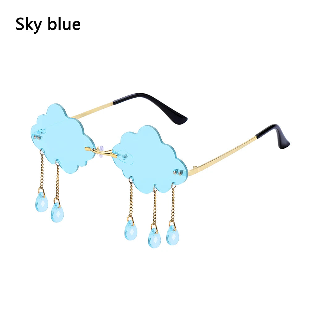 Diamond Shape Rimless Sunglasses for Women - UV400 Narrow Frame Trendy Streetwear Eyewear
