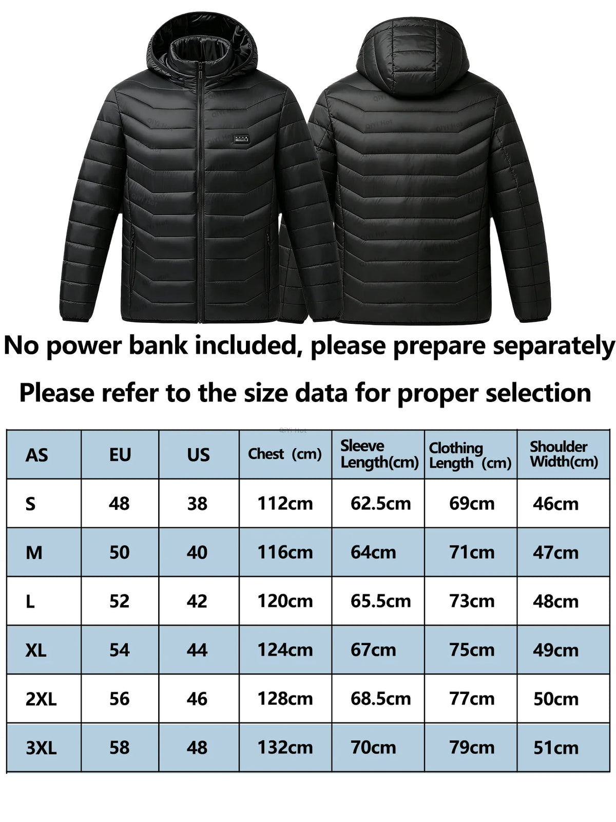 USB Heated Jacket with 29 Heating Zones - 3 Heat Levels, Warm Winter Coat for Outdoor Sports