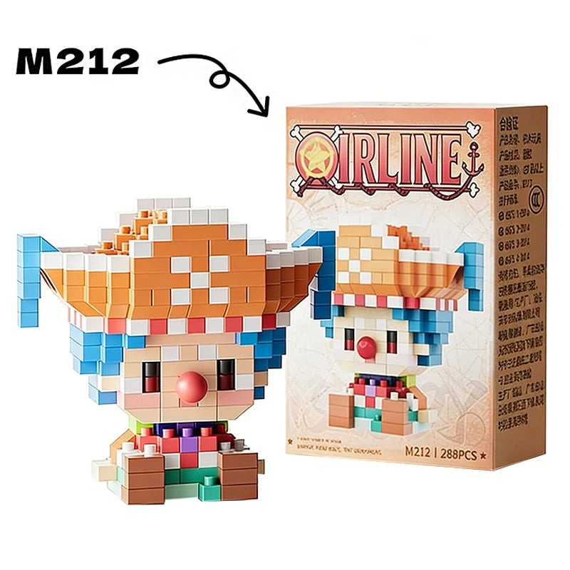 One Piece Sun God Nika Luffy Micro Building Block Figure – Mini Brick Anime Model Kit