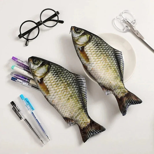 Carp Shaped Pencil Case Cute Fish Pen Pouch Portable Student Stationery Bag