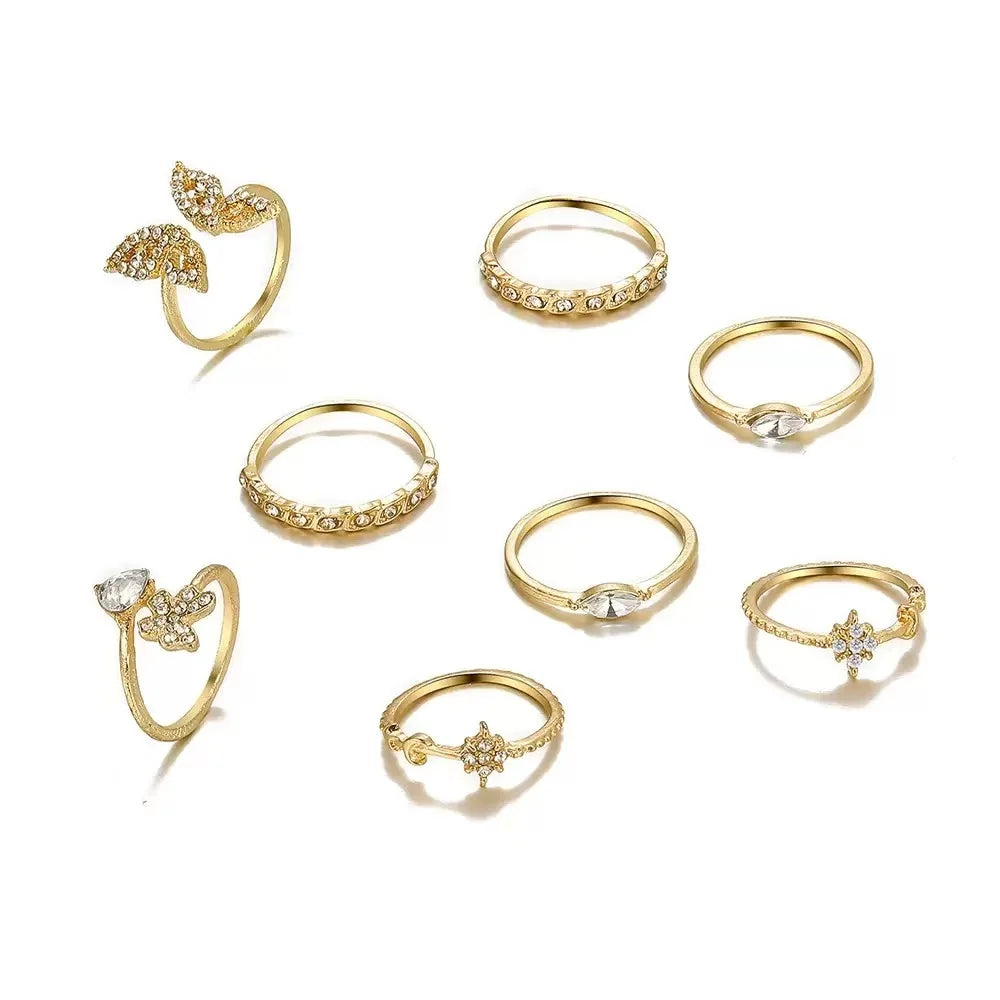 Retro Gothic Women’s Rings Set – 21 Piece Vintage Silver Stackable Knuckle Rings