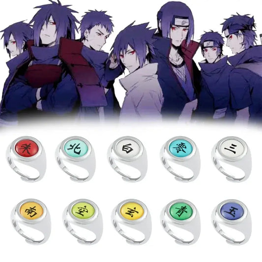 Anime Cosplay Hokage Rings Set Akatsuki Itachi Ring For Women Men Metal Finger Jewelry Accessories Cool Best Friend Gift.