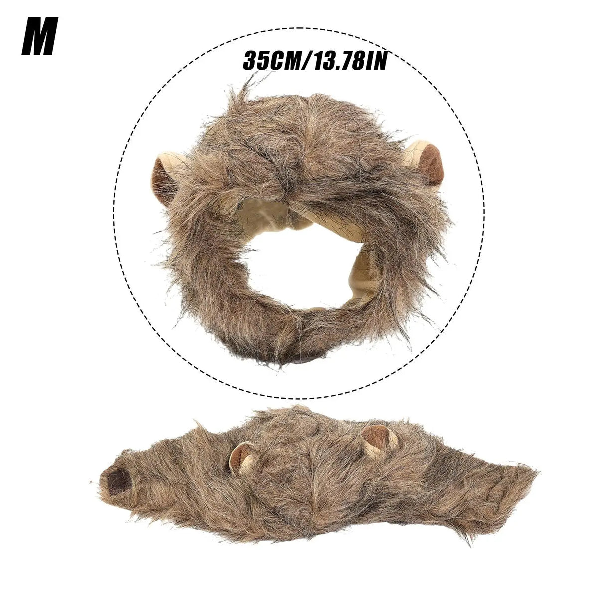 Fluffy Lion Mane Cat Dog Wig – Halloween Party Pet Costume Headwear Hat