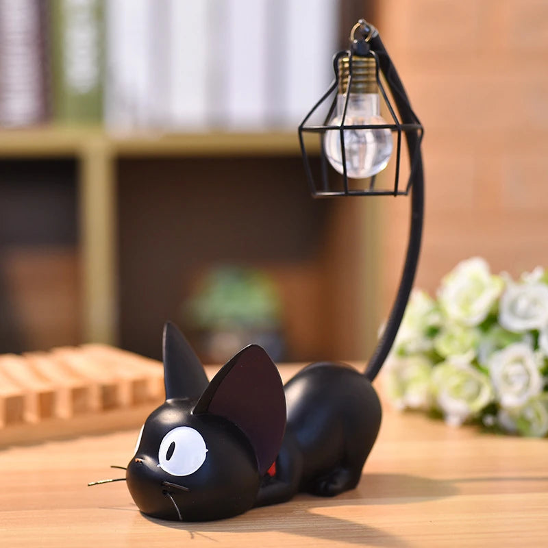 Black Cat Night Light – Resin Desktop Table Lamp Cartoon Cat Figurine Home Decor