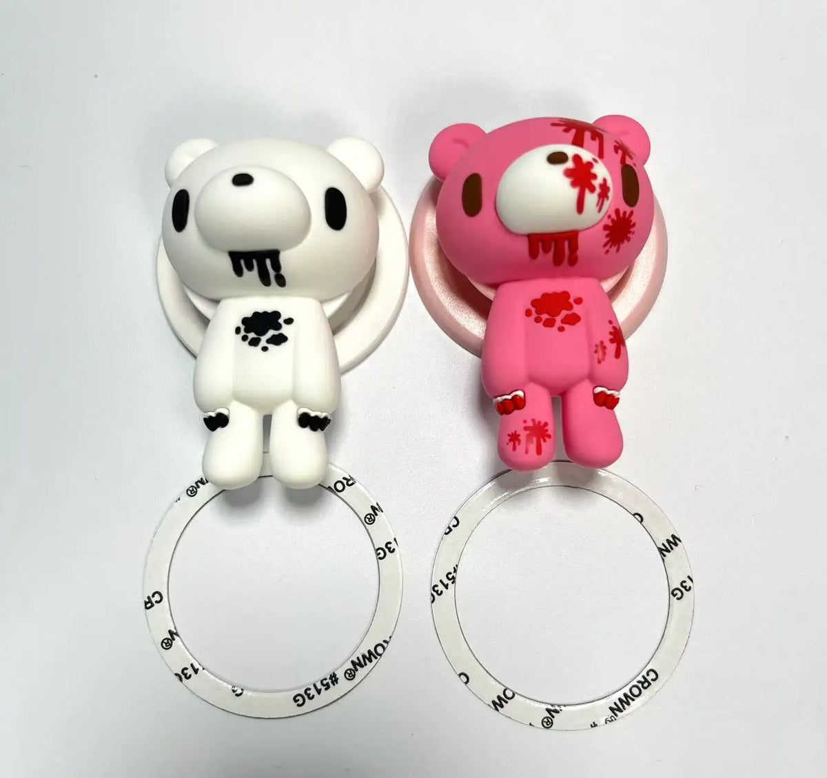 Gothic Bloody Bear Phone Grip and Stand, 360° Rotating Horror Design