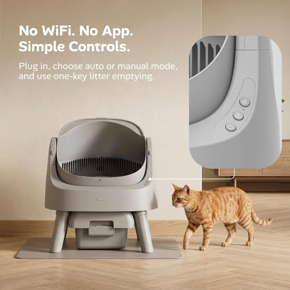 AutoScooper 12 Lite Open-Top Automatic Self-Cleaning Cat Litter Box, Easy-Entry Front Step, Triple Safety Protection, No App Required