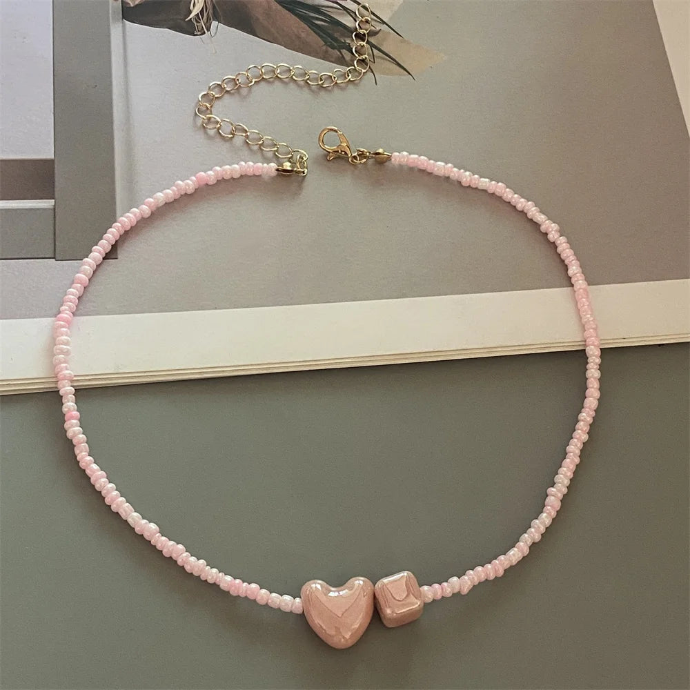 Cute Geometric Seed Bead Choker Necklace - Trendy Gift for Women
