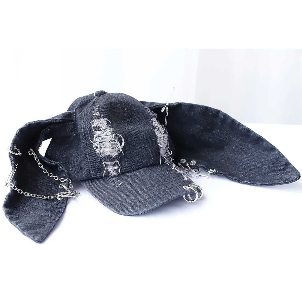 Rabbit Ear Washed Graffiti Baseball Cap - Hip Hop Unisex Party Hat