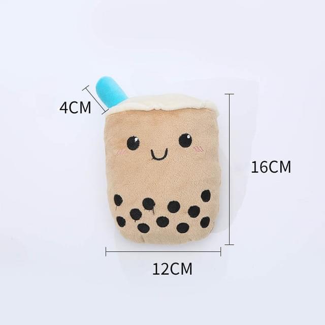 Milk Tea Shaped Pet Plush Toy.