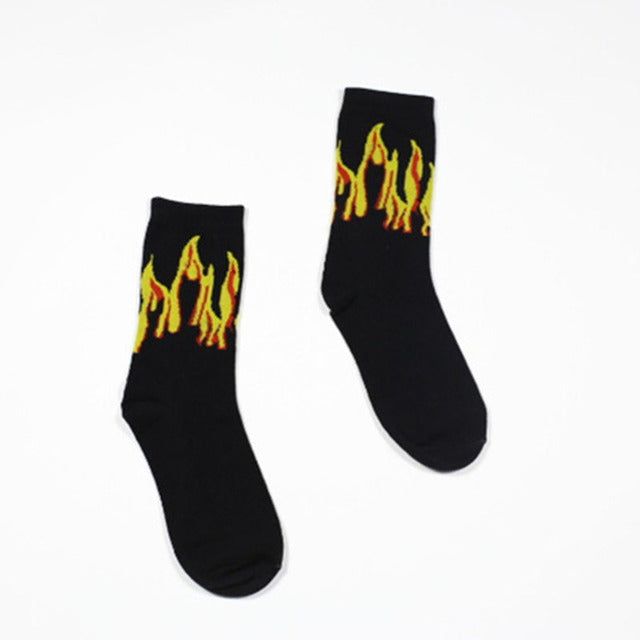 Contrast Flames Socks.