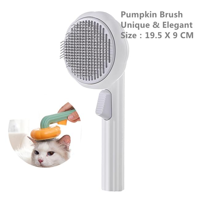 Pumpkin Pet Brush, Self Cleaning Slicker Brush.