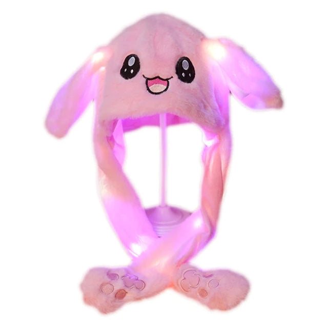 Plush Hat with Movable Ears and LED Light.
