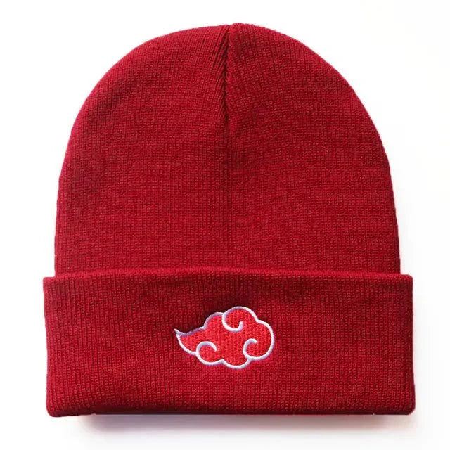Akatsuki Red Cloud Knitted Beanie Hat.