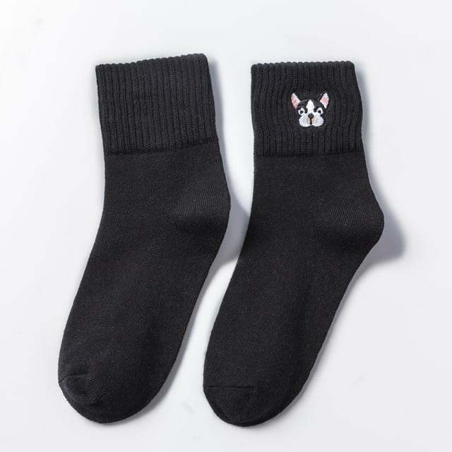 French Bulldog Embroidered Socks.