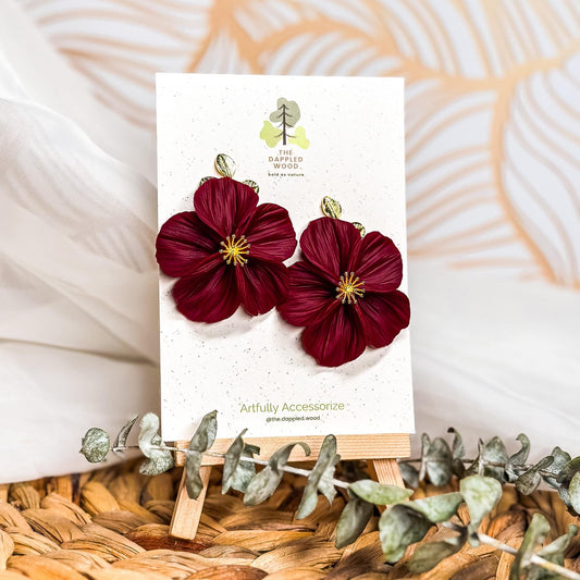 Flora - Fall Jewel Tone Flower Earrings.