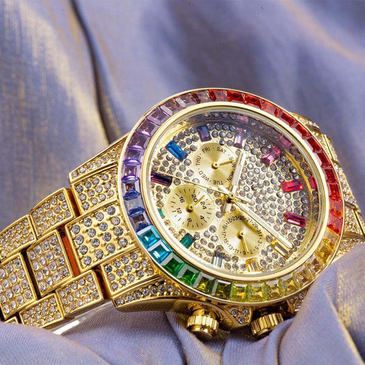 Rainbow Diamond Quartz Watch.