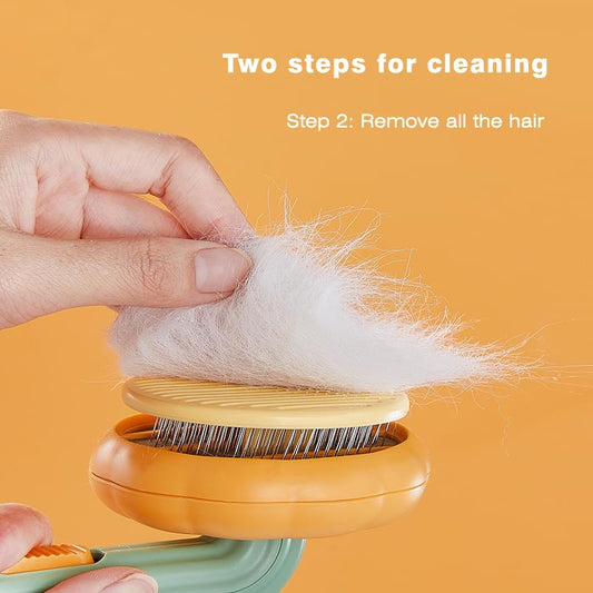 Pumpkin Pet Brush, Self Cleaning Slicker Brush.