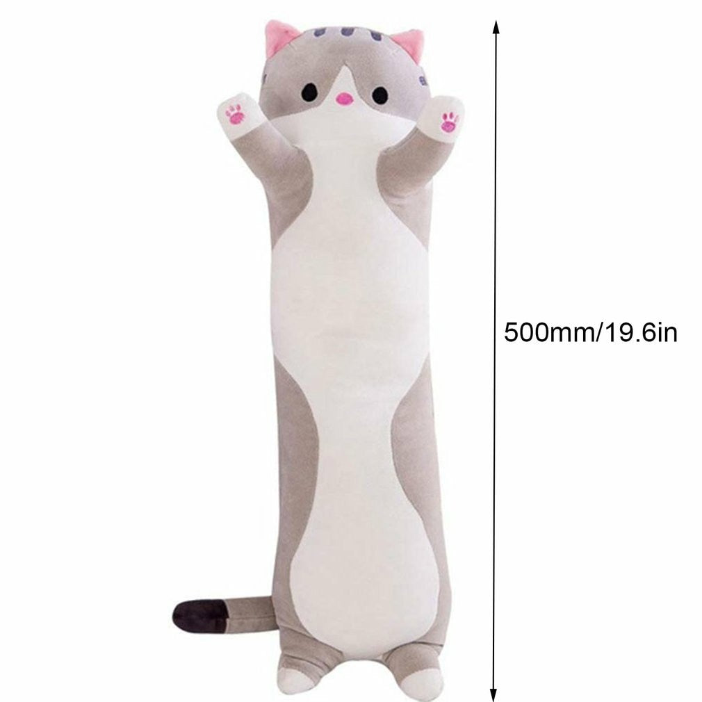Cuddly Cat Side Sleeper Plush Pillow