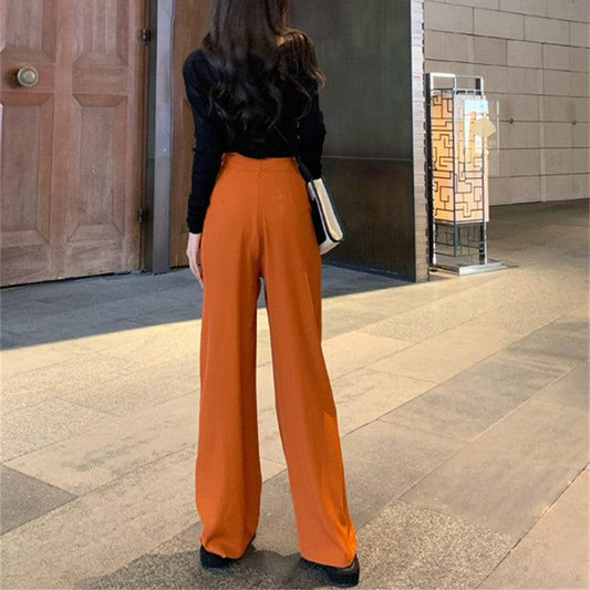 Trendy Solid Loose Casual Pants.