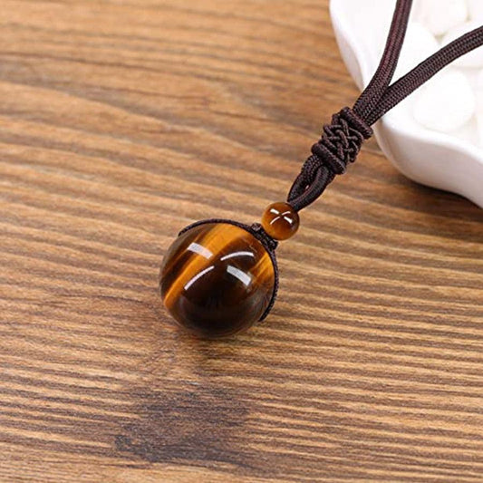 Tigers Eye Stone Pendant Necklace.