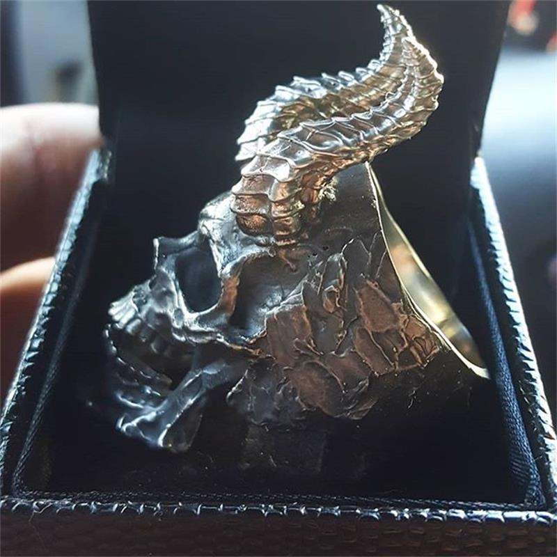 Skull & Horns Ring.