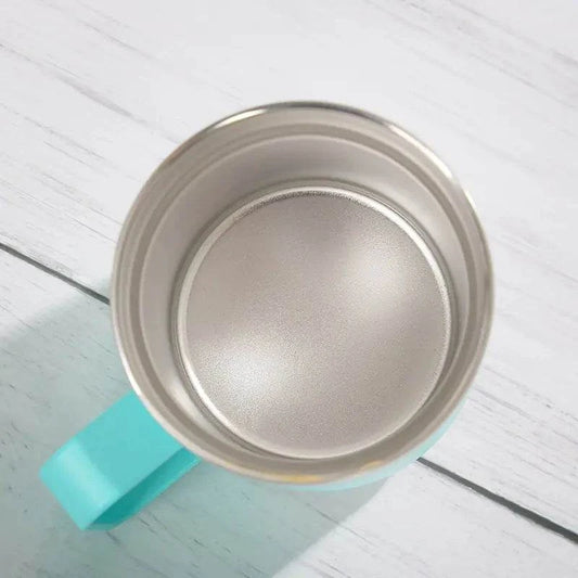 Coffee Mug with Handle, 14oz Insulated Stainless Steel Coffee Travel Mug, Double Wall Vacuum Reusable Coffee Cup with Lid, Powder Coated Rose Gold.