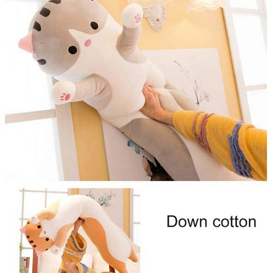 Cuddly Cat Side Sleeper Plush Pillow.