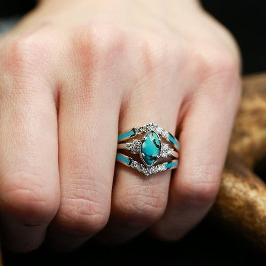 Achieving Dreams Turquoise 3-Piece Ring.