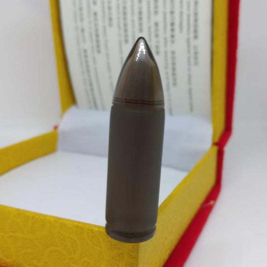 Obsidian-Bullet Pendant Necklace.