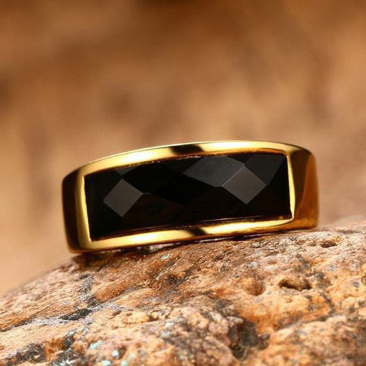 Black Carnelian Stone Ring.