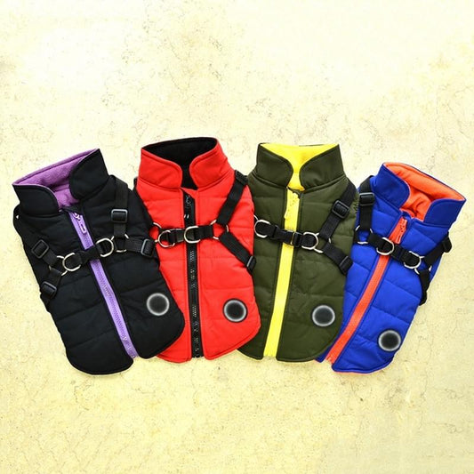 Waterproof Pet Coat With Harness.
