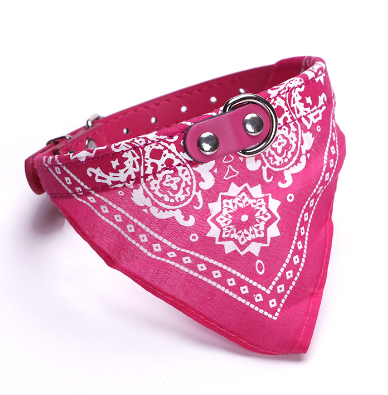 Adjustable Bandana Scarf Style Leather Pet Collar (Various Colors)