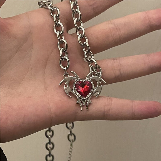 Red Crystal Pendant Necklace - Realm of Wonders