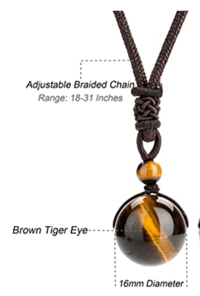 Tigers Eye Stone Pendant Necklace.