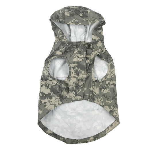 Trooper Tail Camo: Packable Army Raincoat for Dogs