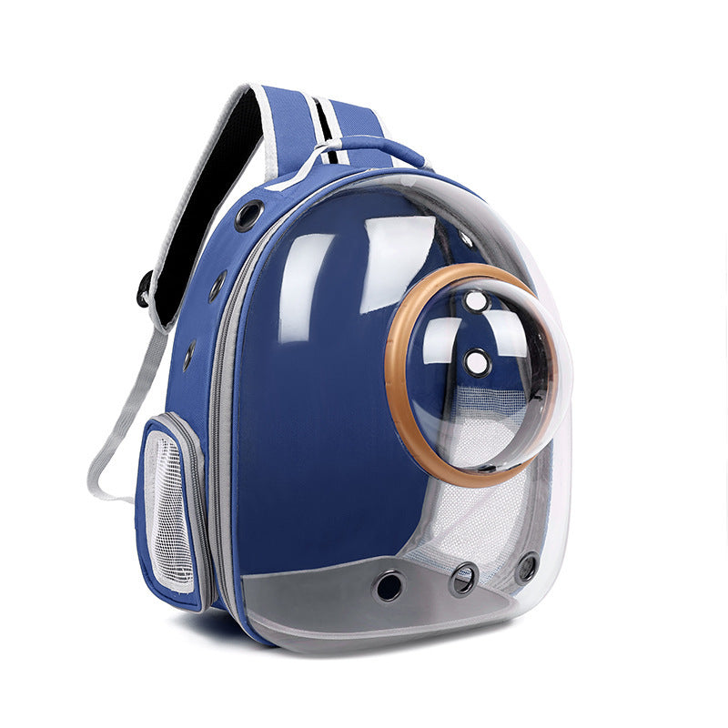 Space Capsule Cat Shoulder Bag: Transparent Panoramic Portable Pet Carrier