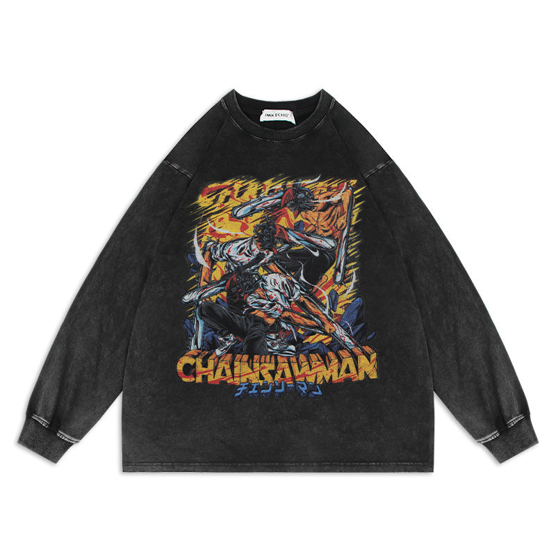 Various Chainsaw Man Heavy Duty Washed Sweaters