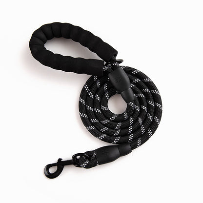 Reflective Round Rope Pet Leash with Anti-Running Foam Handle