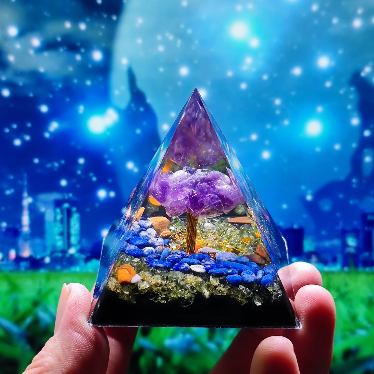Orgone Pyramid Various Crystal Tree's