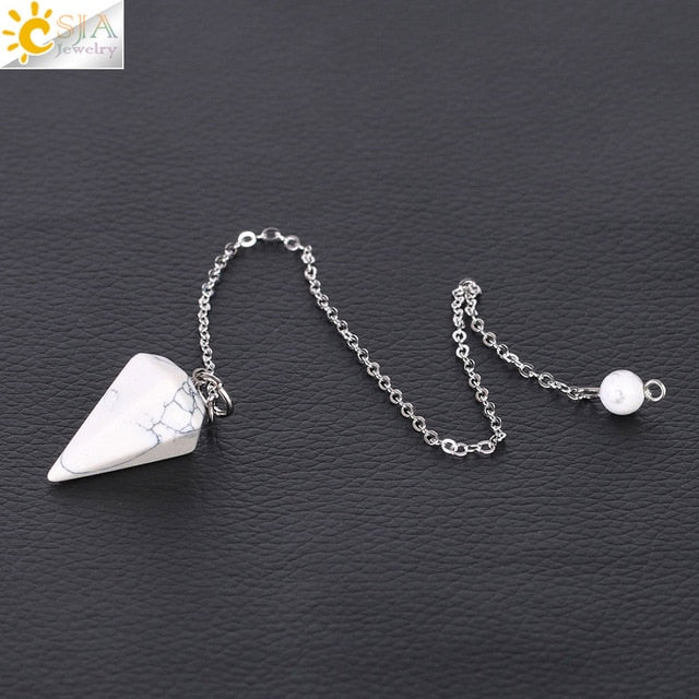 Reiki Pendulum Healing Crystal Necklaces