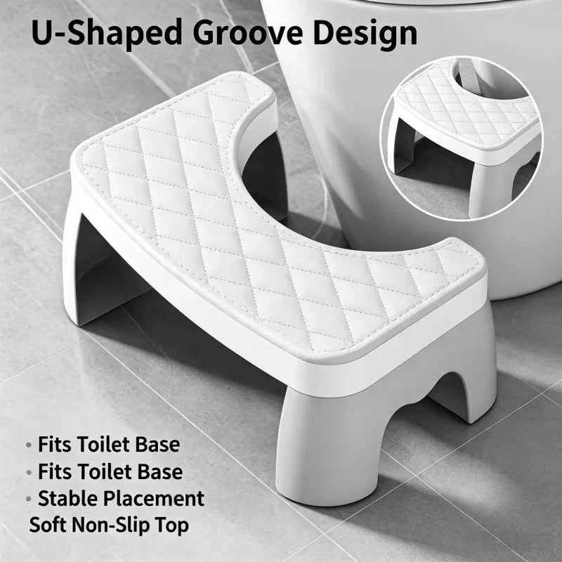 Slip Resistant Water-proof Potty Foot Stool Ergonomic Raised Footrest Stable Frame Household Washroom Auxiliary Tool Suitable Fo - Realm of Wonders