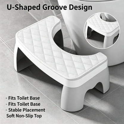 Slip Resistant Water-proof Potty Foot Stool Ergonomic Raised Footrest Stable Frame Household Washroom Auxiliary Tool Suitable Fo - Realm of Wonders