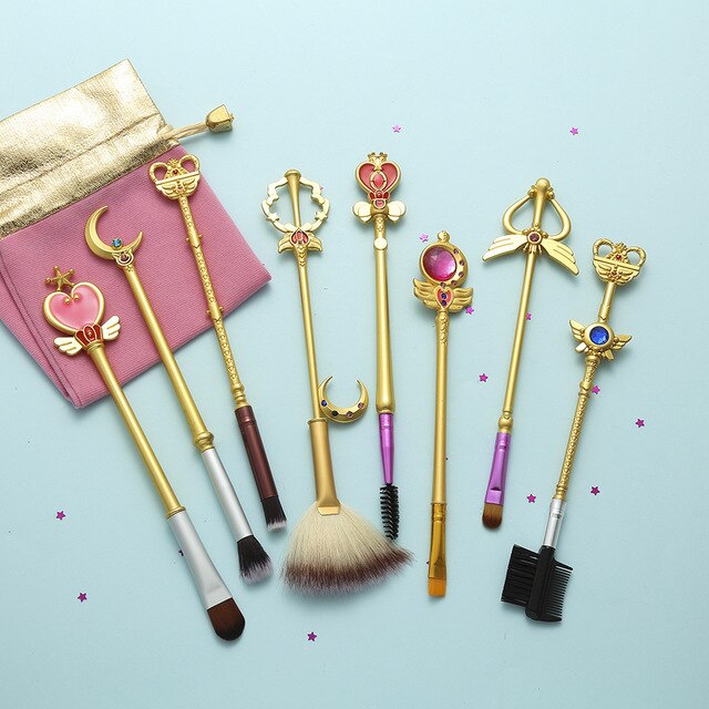 Lunar Beauty: Sailor Moon Inspired Anime Makeup Brushes Set
