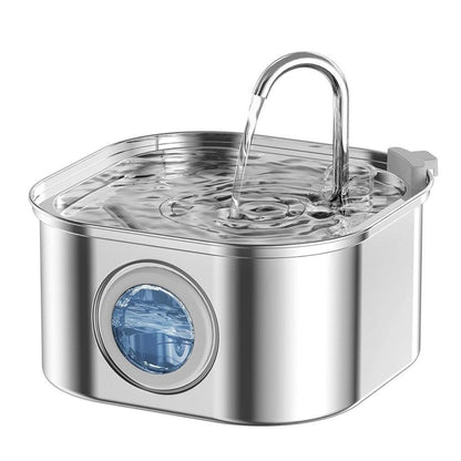 Stainless Steel Smart Pet Water Dispenser with Automatic Circulation and Filtration, Large Capacity Feeder for Cats and Dogs.